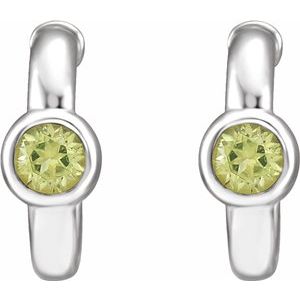 Bezel-Set Hoop Earrings