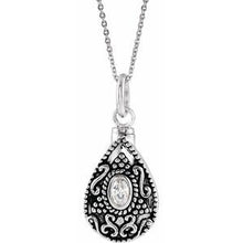 Charger l&#39;image dans la galerie, Sterling Silver 6x4 mm Pear April Ash Holder Birthstone 18&quot; Necklace
