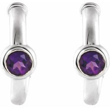 Load image into Gallery viewer, Bezel-Set Hoop Earrings
