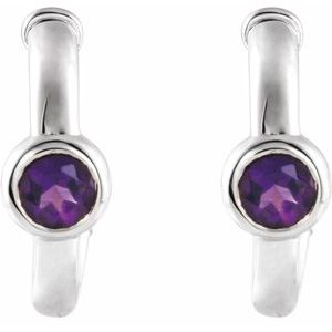 Bezel-Set Hoop Earrings