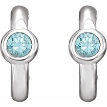 Load image into Gallery viewer, Bezel-Set Hoop Earrings

