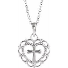 Load image into Gallery viewer, Youth Heart with Cross Necklace or Pendant  
