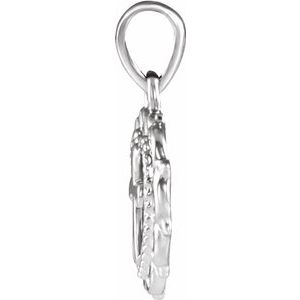 Sterling Silver Youth Heart with Cross Pendant
