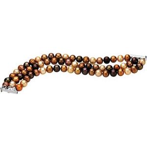 Sterling Silver Pearl Triple Strand Bracelet