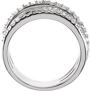 Platinum 1/2 CTW Diamond Criss Cross Ring