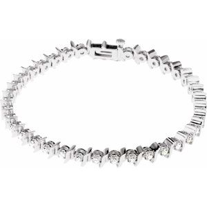 Bracelet en diamant blanc 14K 1 1/2 CTW de 7,25 "