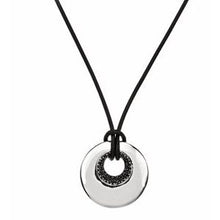Load image into Gallery viewer, Sterling Silver Black Spinel Circle 18&quot; Necklace
