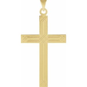 14KY 18x12 mm Geometric Cross Pendant
