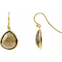 Load image into Gallery viewer, 14K Yellow Gold-Plated Sterling Silver Smoky Quartz Earrings
