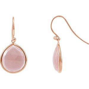 14K Rose Gold-Plated Sterling Silver Rose Quartz Earrings