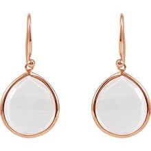 Load image into Gallery viewer, 14K Rose Gold-Plated Sterling Silver Rose Quartz Earrings
