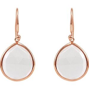 14K Rose Gold-Plated Sterling Silver Rose Quartz Earrings
