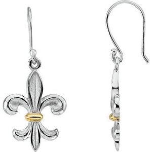Two-Tone Fleur-de-lis Earrings