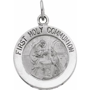 Sterling Silver 15 mm First Communion Medal