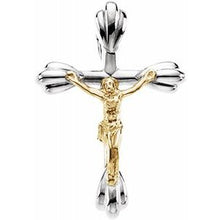 Load image into Gallery viewer, Sterling Silver &amp; 14K Yellow Crucifix Pendant

