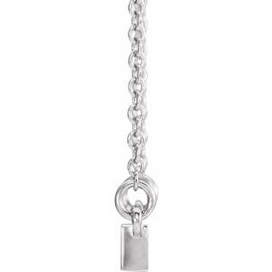 Sterling Silver Sculptural-Inspired Bar 16-18" Necklace