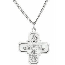 Charger l&#39;image dans la galerie, Sterling Silver 25x24 mm Four-Way Cross Medal 24&quot; Necklace
