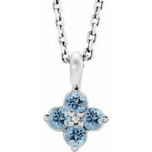 Load image into Gallery viewer, Sterling Silver Youth Imitation Aquamarine 16-18&quot; Necklace
