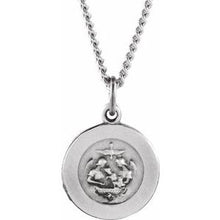 Load image into Gallery viewer, Sterling Silver 12 mm Baptism Medal 18&quot; Necklace
