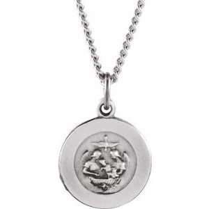 Sterling Silver 12 mm Baptism Medal 18