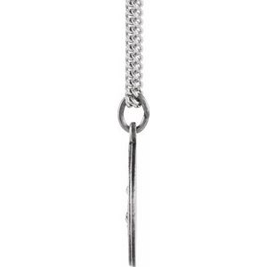 Sterling Silver 18 mm Baptism Medal 18" Necklace