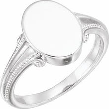 Charger l&#39;image dans la galerie, Sterling Silver 13x9.65 mm Oval Signet Ring
