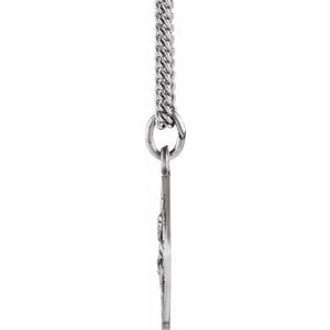 Sterling Silver 15 mm Round St. Peter 18" Necklace