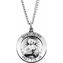 Charger l&#39;image dans la galerie, Sterling Silver 22 mm Round St. Peter 24&quot; Necklace
