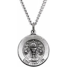 Load image into Gallery viewer, Sterling Silver 14.75 mm Round Confirmation 18&quot; Necklace
