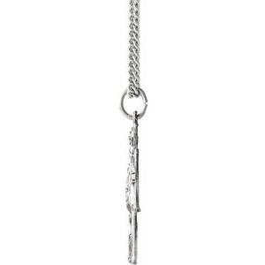 Sterling Silver 28x23 mm Four-Way Cross Medal 24" Necklace