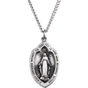 Oval Miraculous Medal Necklace or Pendant  