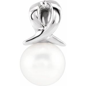 Sterling Silver Freshwater Cultured Pearl Bypass Pendant
