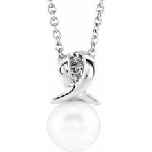 Charger l&#39;image dans la galerie, Sterling Silver Freshwater Cultured Pearl Bypass 16-18&quot; Necklace
