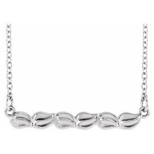 Sterling Silver Leaf Bar 16-18