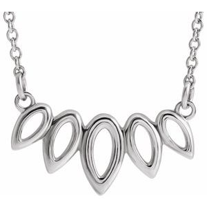 Sterling Silver Leaf 16-18