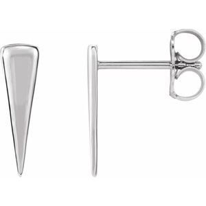 14K White 12x3.27 mm Triangle Earrings