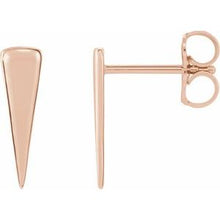 Load image into Gallery viewer, 14K Rose 12x3.27 mm Triangle Earrings
