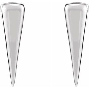 14K White 12x3.27 mm Triangle Earrings