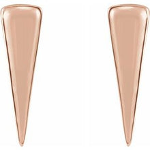Load image into Gallery viewer, 14K Rose 12x3.27 mm Triangle Earrings
