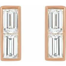 Charger l&#39;image dans la galerie, Baguette Bezel-Set Bar Earrings  
