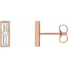 Charger l&#39;image dans la galerie, Boucles d&#39;oreilles en barre de diamant rose 14K 3/4 CTW
