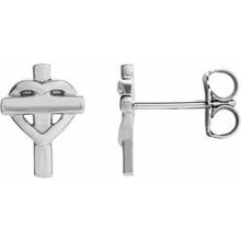 Load image into Gallery viewer, Sterling Silver Heart &amp; Cross Earrings
