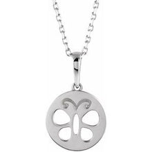 Load image into Gallery viewer, Sterling Silver Youth Butterfly Disc 15&quot; Necklace

