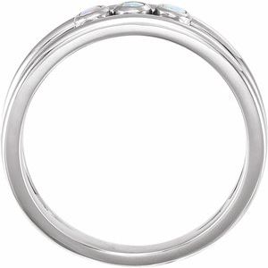 Three-Stone Bezel-Set Ring 