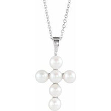 Load image into Gallery viewer, Pearl Cross Necklace or Pendant 
