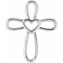 Load image into Gallery viewer, Sterling Silver Cross with Heart Pendant
