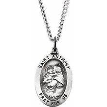 Load image into Gallery viewer, Sterling Silver 23.25x16 mm St. Anthony of Padua Medal Necklace
