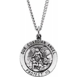 Guardian Angel Medal Necklace or Pendant   