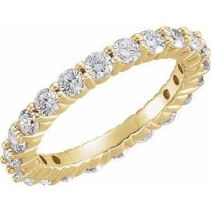 Bande d'éternité diamant 18K jaune 1 1/2 CTW taille 5,5
