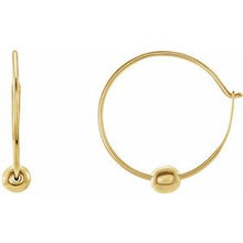 Load image into Gallery viewer, 14K Yellow Youth Hoop Earrings with Bead
